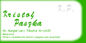 kristof paszka business card