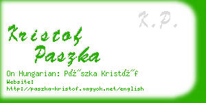 kristof paszka business card